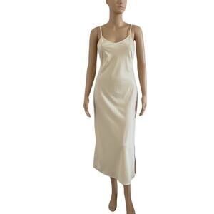 Van Raalte Vintage 60s Pale Pink High Side Slit Slip Dress 34